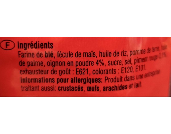 CHIPS A L’OIGNON EN RONDELLES FORT ET EPICEE