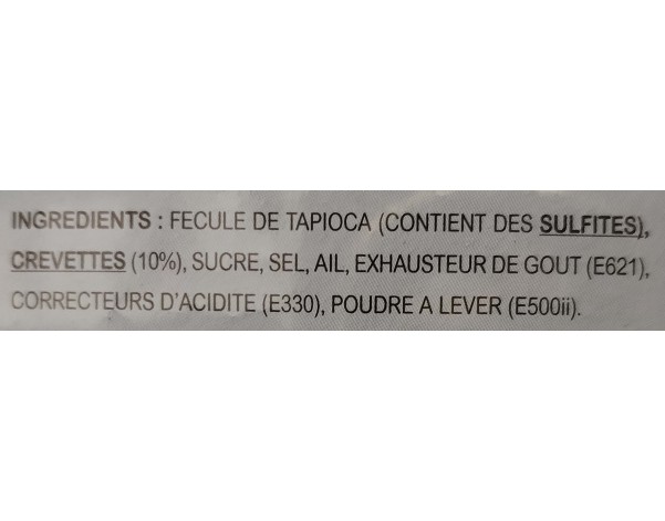 CHIPS DE CREVETTES PRET A CUIRE
