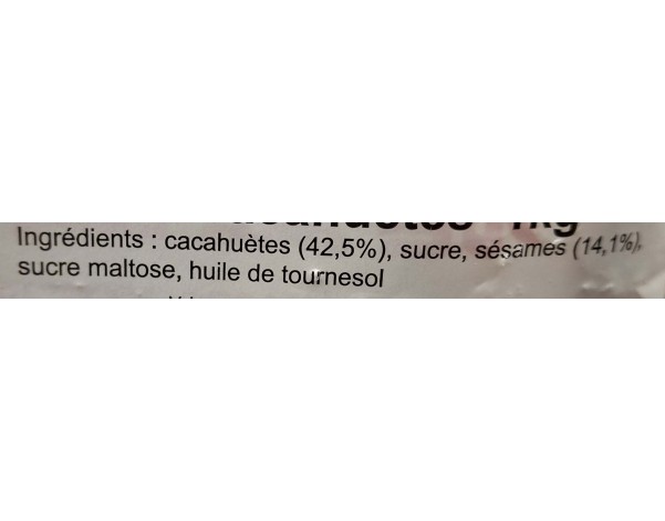 CONFISERIE A LA CACAHUETE ET SESAME