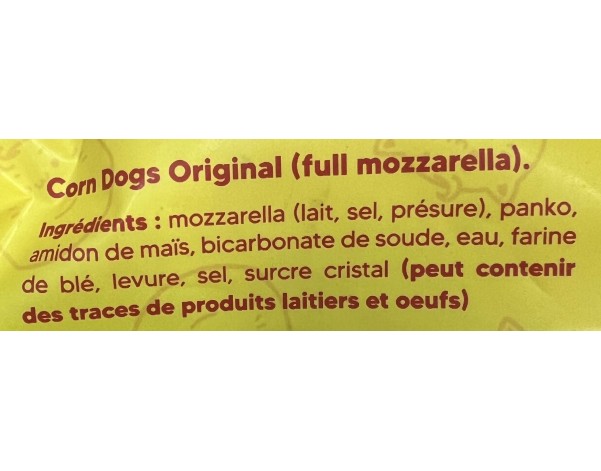 CORN DOGS MOZZARELLA ORIGINAL HALAL 3 P. ****
