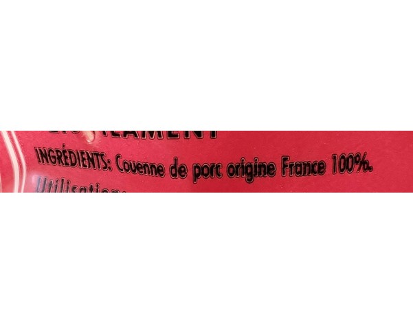 COUENNE DE PORC EN FILAMENTS (ROUGE)