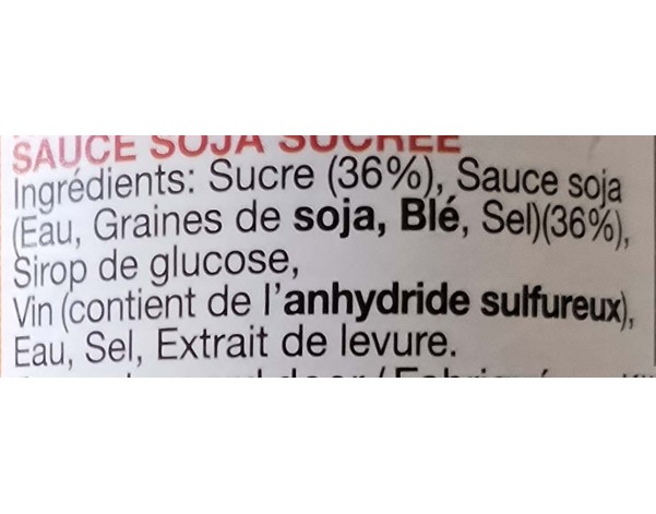 SAUCE DE SOJA SUCREE