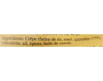 CREPE DE RIZ AUX CREVETTES 24 P. (BANH BEO) ****