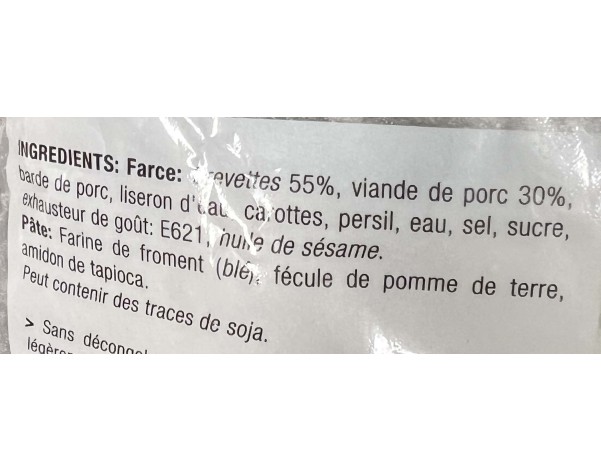 PROMO CROISSANT AU PORC ET CREVETTES 50 P. ****