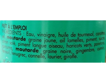 ACHARDS DE LEGUMES