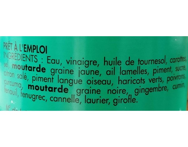 ACHARDS DE LEGUMES