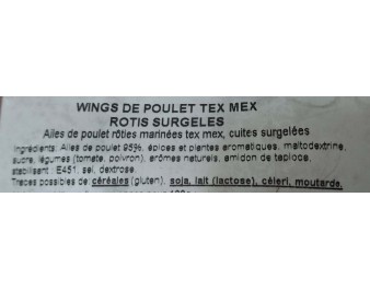 AILE DE POULET HALAL TEX MEX ****