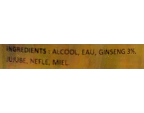 ALCOOL A LA RACINE DE GINSENG 35°