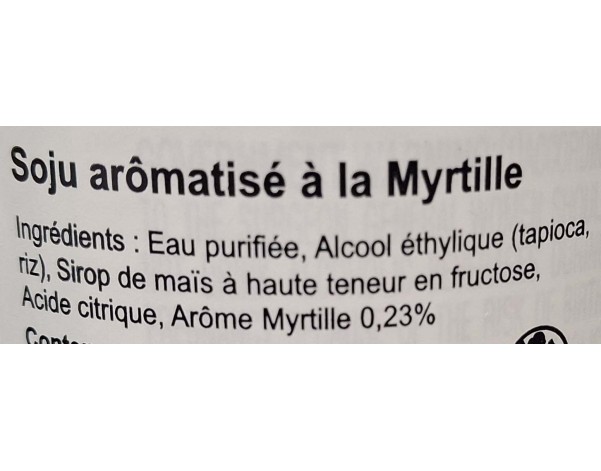 ALCOOL DE RIZ SOJU MYRTILLE 12°
