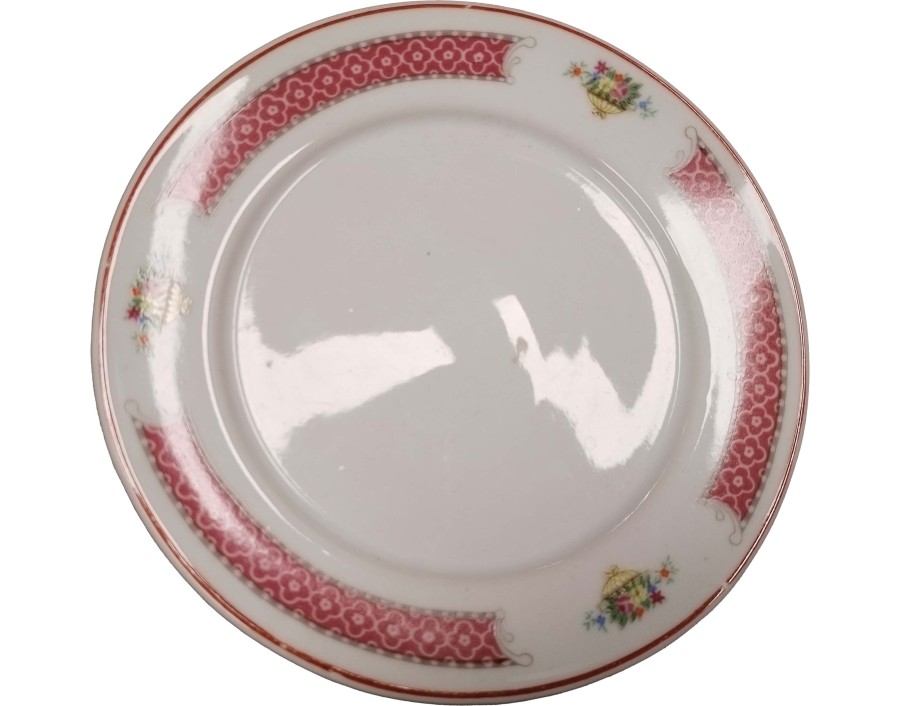 ASSIETTE PLATE BLANCHE ET ROUGE 15.30 CM 6