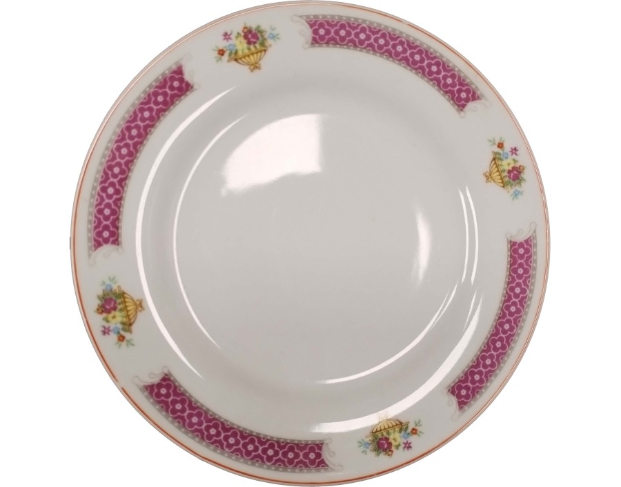 ASSIETTE PLATE BLANCHE ET ROUGE 20.80 CM
