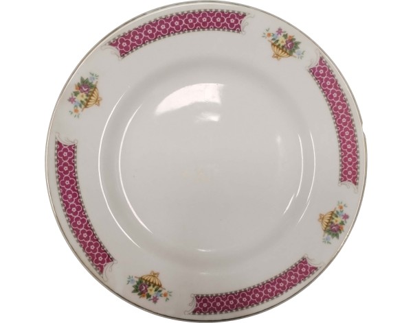 ASSIETTE PLATE BLANCHE ET ROUGE 20.80 CM