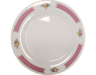 ASSIETTE PLATE BLANCHE ET ROUGE 23 CM 9 POUCES