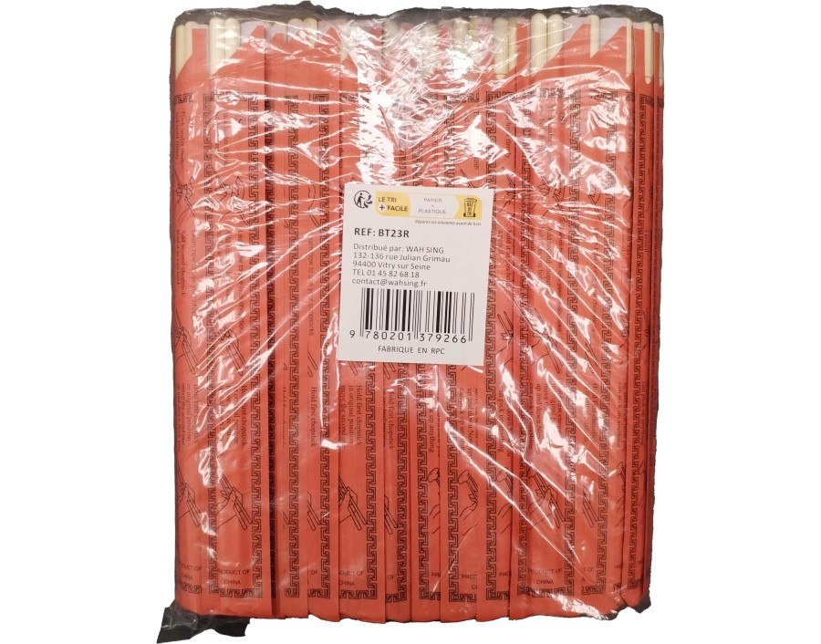 BAGUETTE EN BAMBOU 22.5 CM AVEC ENVELOPPE ROUGE 100 P.