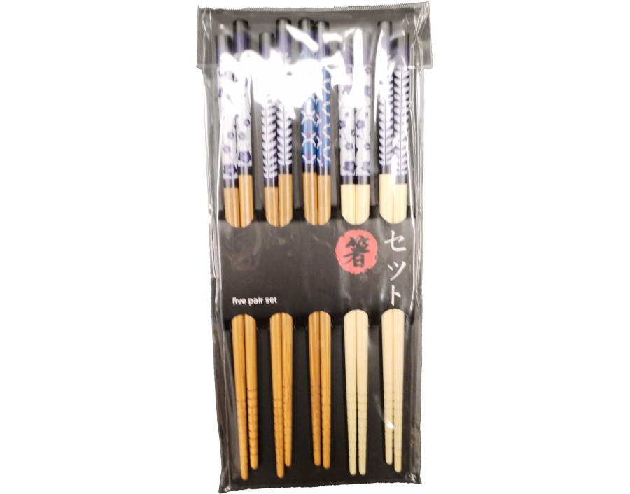 BAGUETTE EN BAMBOU 22.50 CM 5 PAIRES BLEU