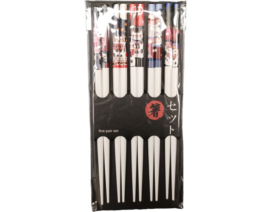 BAGUETTE EN BAMBOU 22.50 CM 5 PAIRES CHAT