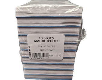 BLOC COMMANDE AUTOCOPIANT 3F. 79 X 150 MM 10 P.