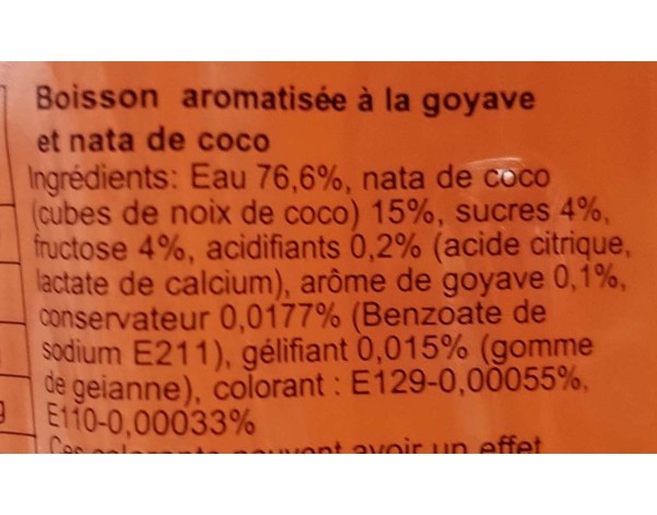 BOISSON A LA GOYAVE ET NATA DE COCO (MOGU MOGU)