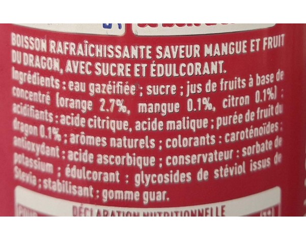 BOISSON A LA MANGUE ET FRUIT DU DRAGON