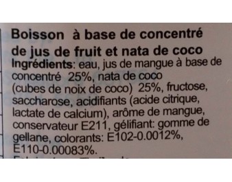 BOISSON A LA MANGUE ET NATA DE COCO (MOGU MOGU)