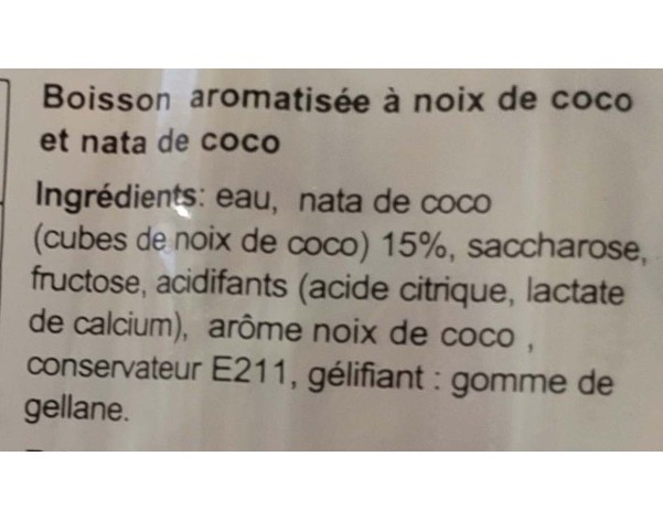 BOISSON A LA NOIX COCO ET NATA DE COCO (MOGU MOGU)