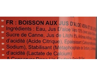 BOISSON ALOE VERA ET LYCHEE