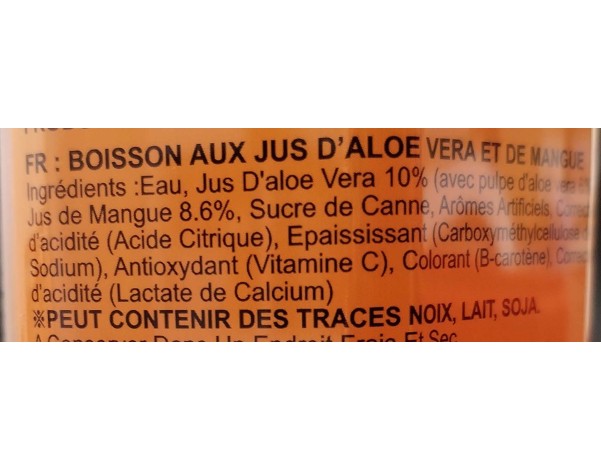 BOISSON ALOE VERA ET MANGUE