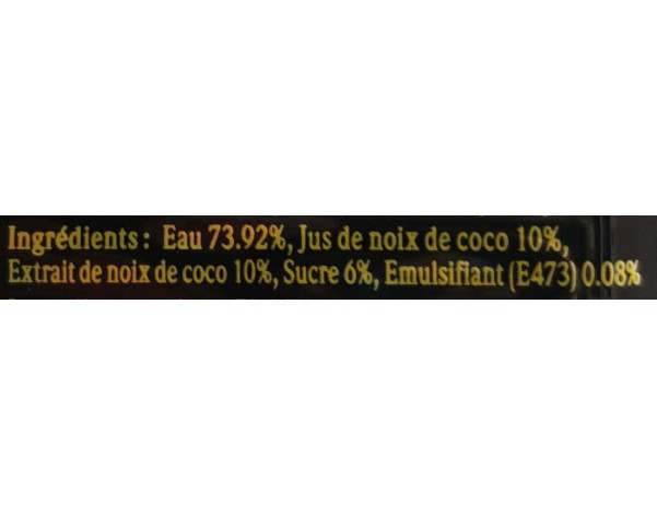 BOISSON AU LAIT DE NOIX DE COCO