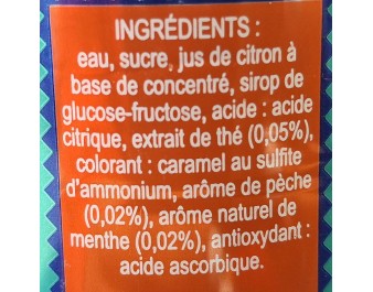 BOISSON AU THE PECHE MENTHE