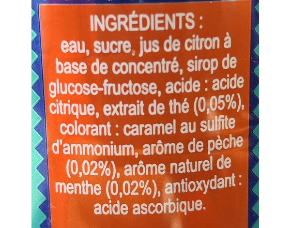 BOISSON AU THE PECHE MENTHE