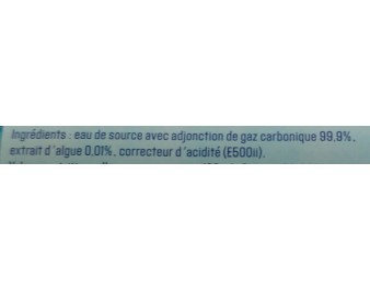 BOISSON EAU GAZEUSE A L’EXTRAIT D’ALGUE