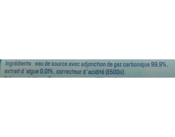 BOISSON EAU GAZEUSE A L’EXTRAIT D’ALGUE
