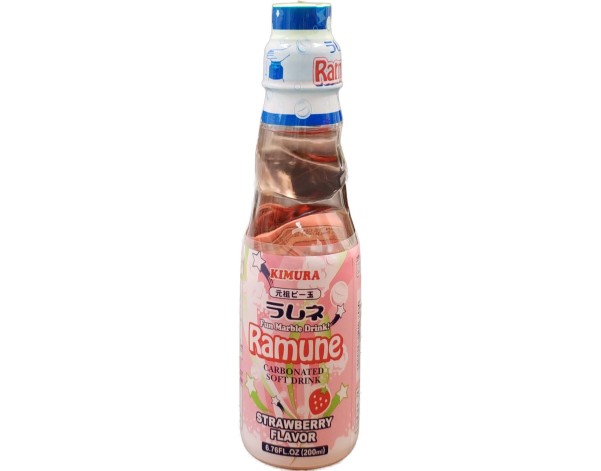 BOISSON LIMONADE FRAISE (KIMURA GANSO RAMUNE STRAWBERRY)