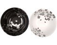 BOL FLEUR NOIR ET BLANC 15 X H7 CM + BAGUETTE