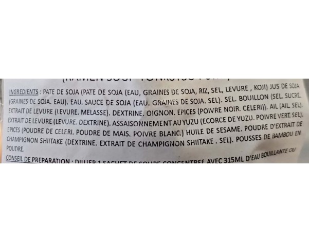 CONCENTRE DE SOUPE SAVEUR TONKOTSU