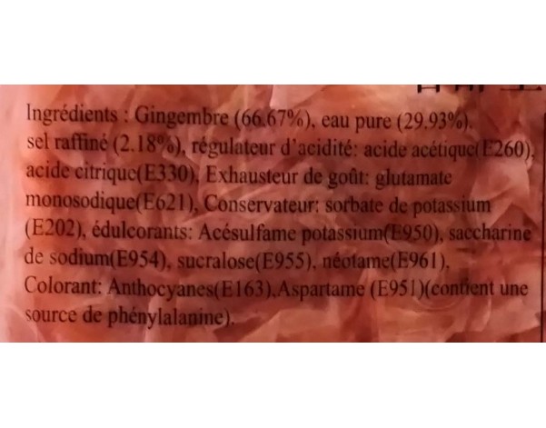 GINGEMBRE ROSE AU VINAIGRE