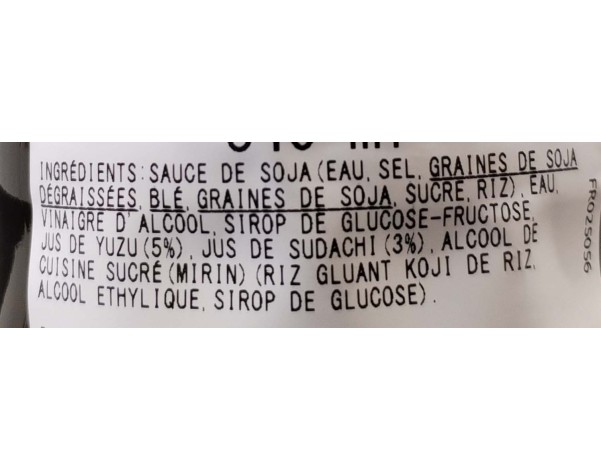 SAUCE DE SOJA AU YUZU PONZU
