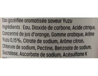 EAU GAZEUSE YUZU CITRON