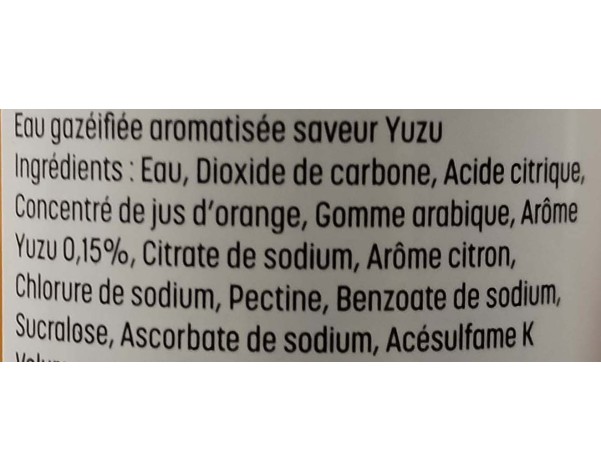 EAU GAZEUSE YUZU CITRON