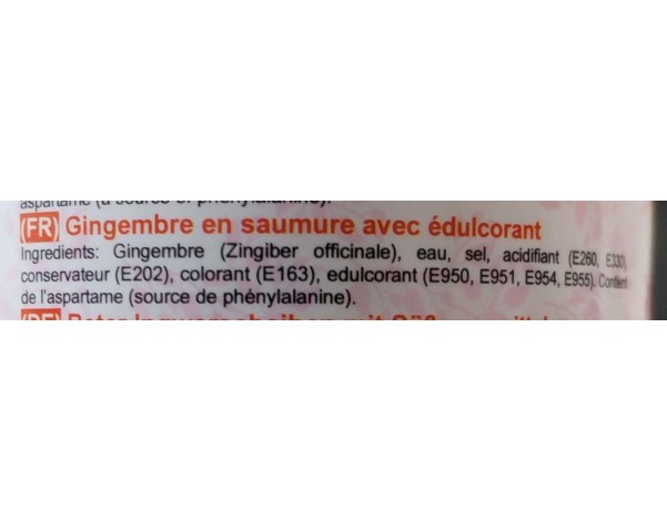 GINGEMBRE ROSE AU VINAIGRE