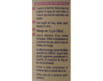 LAIT ET BLE EN POUDRE CERELAC MIEL