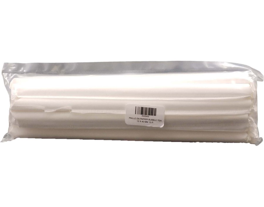 PAILLE EN PAPIER BUBBLE TEA 12 X 240 MM 10 P.
