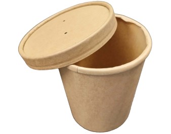POT EN PAPIER AVEC COUVERCLE 135 X 115 MM 25 P. 960 ML