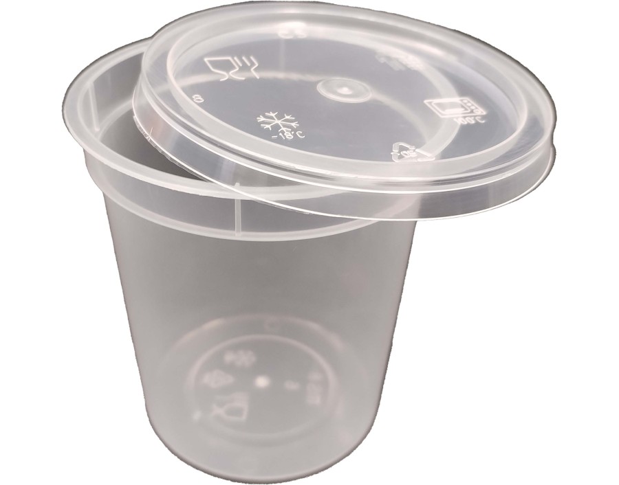 POT EN PLASTIQUE AVEC COUVERCLE 74 X 78 MM 100 P.
