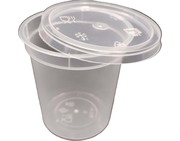 POT EN PLASTIQUE AVEC COUVERCLE 74 X 78 MM 100 P.