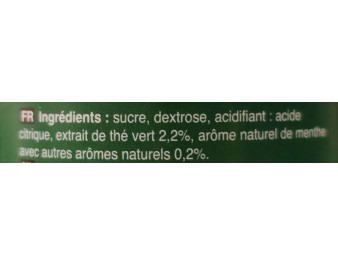 PREPARATION POUR BOISSON AU THE VERT A LA MENTHE
