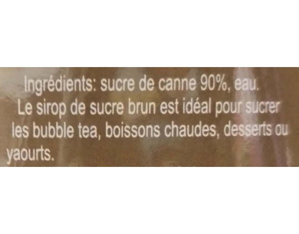 SIROP SUCRE BRUN BUBBLE TEA