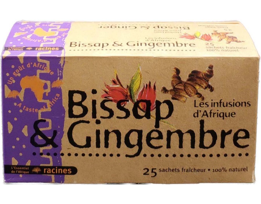TISANE AU BISSAP / HIBISCUS ET GINGEMBRE 25 P.