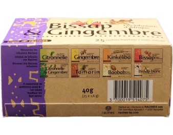 TISANE AU BISSAP / HIBISCUS ET GINGEMBRE 25 P.