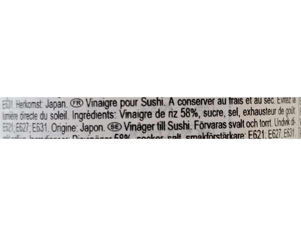 VINAIGRE DE RIZ A SUSHI (SUSHISU)